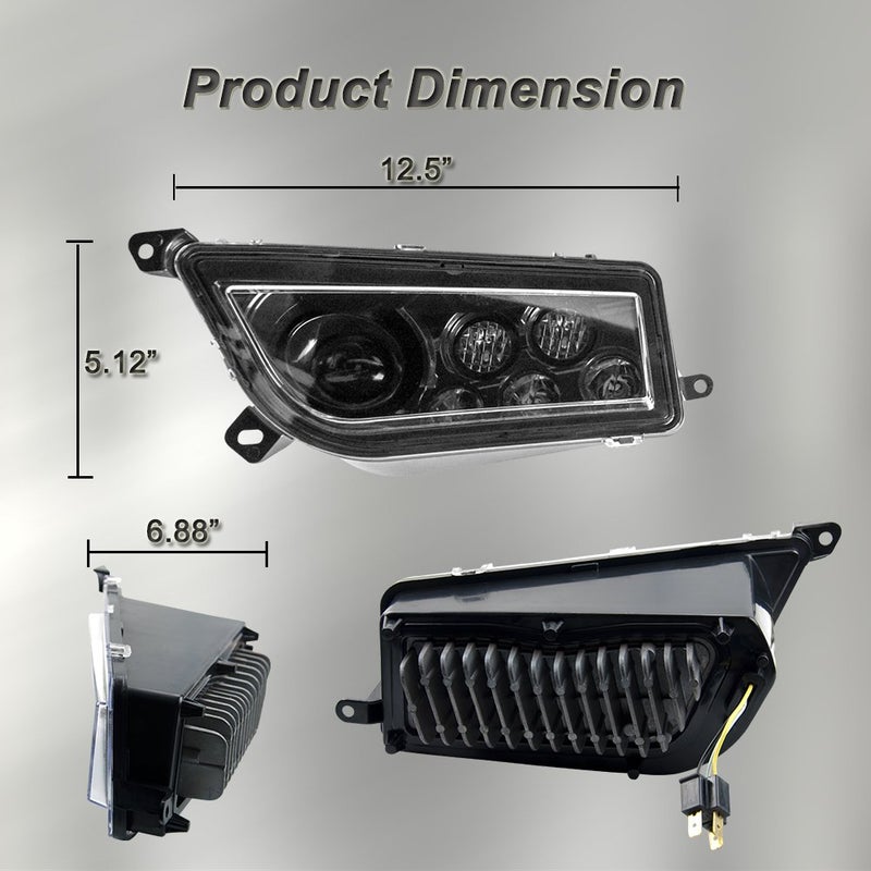 BUNKER INDUST LED Headlight Clear Lens Replacement Headlamp Compatible with 2014-2023 Polaris RZR XP 1000 900 LED Halo Lights - Image 4